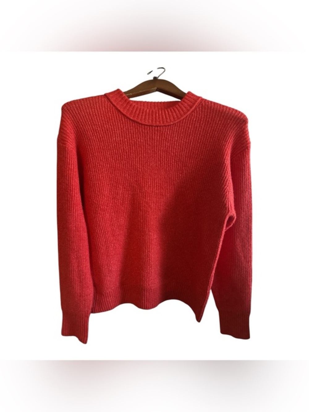 American Eagle Outfitters Red Coral Ribbed Crewneck Cozy Gently Used Sweater XS
